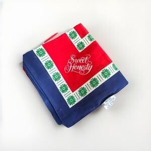 VTG 70s 80s SWEET HONESTY Red BLUE  Avon Handkerchief Bandana Scarf USA NWOT